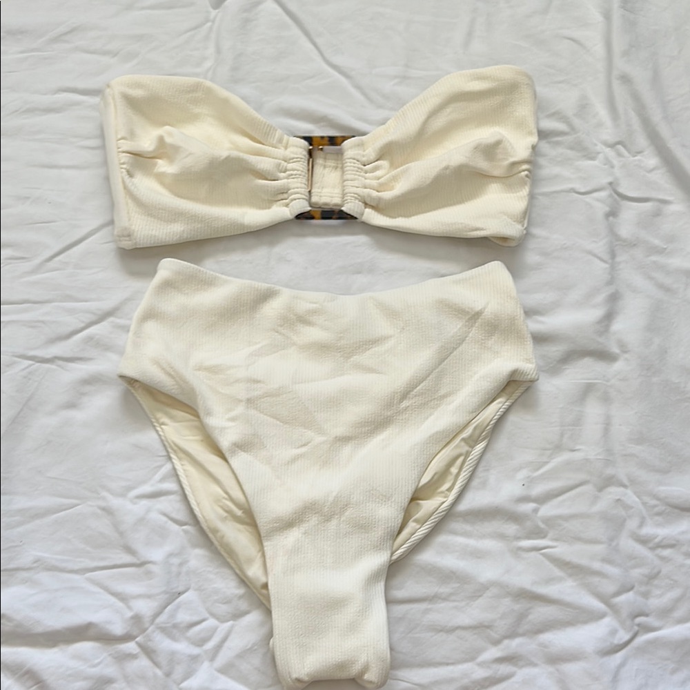 Toluca Cream Bandeau Bikini Set